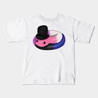Genderfluid Snake in a top hat Kids T-Shirt
